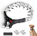 Dog Training Collar, Metal Choke Chain for Dog Adjustable Durable Thick Prong Collars Dogs Anti Bark Collars for Large Medium Small Dogs Outdoor Trainings