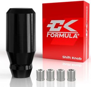 CK FORMULA Black Shift Knob - 4 5 6 Speed Manual Gear Shifter Knobs & Buttonless Automatic, Metal Threaded Adapter, JDM Shift Knob, Car Accessories, Pack of 1