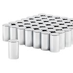 United Pacific 10013Cb - Wheel Lug Nut Cover Set - 33Mm X 3-1/2" Chrome Plastic Cylinder Nut Cover - Thread-On (60 Pack