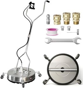EDOU Direct Dual Handle Pressure Washer Surface Cleaner 24" with Wheels | Stainless Steel | Heavy Duty | 4,500 PSI Max Working Pressure | Includes: 3/8" Quick Connector Kit, Teflon Tape
