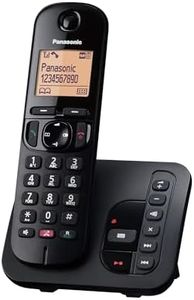Panasonic KX-TGC260 Digital Cordless Phone: 18-min answering machine, dedicated call block button, an easy-to-read dot-matrix display and a hands-free speakerphone