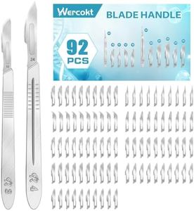 92PCS Surgical Blades Kit, 10#11#12#15#20#21#22#23#24 Sterile Blades for dermaplaning, Craft & More, Art Carving Blades with 2 Stainless Steel Handles