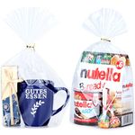 Bottom Gusset Bags 50Pcs 9X12" Clear Cellophane Bags Large Basket Wrapping Gift Wrap Cello Bags Treat Bags Party Favor Packaging with Gold Twist Tie