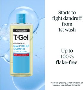 Neutrogena T/Gel Anti-Dandruff Shampoo 250ml – 3% Salicylic Acid, Scalp Relief
