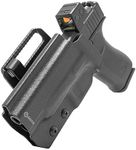 GRITR OWB Kydex Left Hand Gun Holster Fits Glock 48/G48 MOS - Optic Cut, Compatible with Safariland QLS/G-Code RTI Attachments, Adjustable Belt Loops, Open Bottom, Adjustable Cant