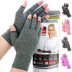 BLITZU Compression Gloves Open Finger Fingerless Work Gloves For Women Compression Gloves For Arthritis Wrist Compression Glove Gloves For People With Neuropathy GREY Medium