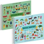 Animal Habitats Sticker + Coloring Book (500+ Stickers & 12 Scenes) + Hello Bugs & Insects Sticker + Coloring Book (500+ Stickers & 12 Scenes) by Cupkin - Side by Side Activity Book Design - Great fo