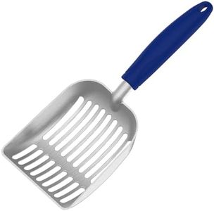 Frxat Cat Litter Scoop, Aluminum Alloy Sifter, Kitty Scoop, Small Cat Litter Scooper That's Heavy Duty and Sturdy, Durable Cat Pooper Scooper for Efficient Litter Reuse, Blue Hanld