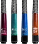 CUEBAR Pool Cues Set of 4, 58" 2-Piece Pool Sticks for Adults, 4 Billiard Cue Sticks 18 19 20 21 Oz for House Bar, 13mm Tip, Imitation Linen Grip - Purple Teal Blue Brown