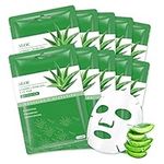 Sheet Mask Aloe Vera Face Mask Skincare, Hydrating Sheet Masks for Face, Soothing Facial Mask for All SkinTypes, Daily Facial Sheet Mask for Women, Pack of 10