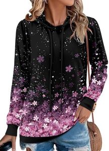 Angerella Tie Dye Sweatshirt Womens Comfy Soft Hoodie Pullover Hooded Long Sleeve Shirt Floral Hoody with Pocket S