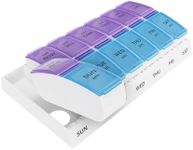 Ezy Dose Weekly AM/PM Travel Pill Organizer and Planner │ Removable AM/PM Compartments │ Great for Travel (Small)