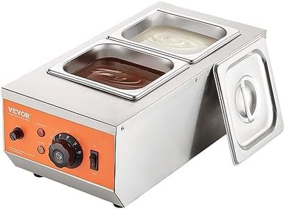 VEVOR Chocolate Tempering Machine, 9 Lbs 2 Tanks Chocolate Melting Pot with TEMP Control 86~185℉, 800W Stainless Steel Electric Commercial Food Warmer For Chocolate/Milk/Cream Melting and Heating