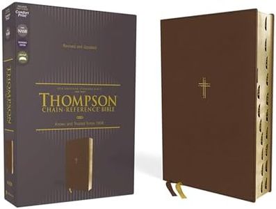 NASB, Thompson Chain-Reference Bible, Leathersoft, Brown, 1995 Text, Red Letter, Thumb Indexed, Comfort Print