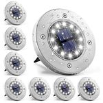 GIGALUMI Solar Ground Lights 12LEDs 8PACK In-Ground Lights Solar Powered Pathway Lights Outdoor Decking Landscape Lamp for Lawn Yard Pool Patio