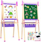 Wooden Art Easel for Kids,Double Si