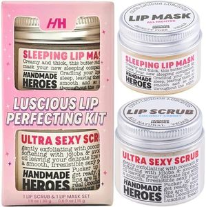 100% Natural Lip Butter Sleeping Lip Mask, Overnight Lip Moisturizer and Conditioner for Dry Lips. Intensive Lip Balm and Lip Therapy Skin Care with Mango butter (Lip Scrub and Lip Mask Set)