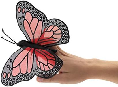 Folkmanis Mini Monarch Butterfly Finger Puppet, Orange, Black