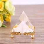 Petrichor 2.3 inches Feng Shui Vastu Crystal Pyramid with Golden Legs (2.3 inches) Decoration & Gifts