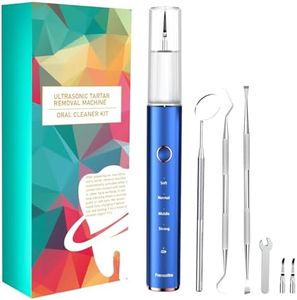 Plaque Remover for Teeth, Dental Calculus Remover & Teeth Cleaning Kit, Electric Tooth Scaler for Tartar Removal, 4Modes Rechargeable Dental Cleaning Tool with LED Light, 3Heads