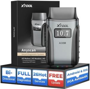 XTOOL A30M OBD2 Diagnosegerät BT, Wireless Diagnosegerät Auto mit 26+ Reset, Bidirektionale/Aktiver Test, Alle Systeme obd diagnosegerät für Android&iOS, Öl/ABS/SAS/BMS/DPF Reset...Lebenslange Updates