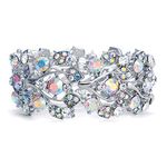 Mariell Aurora Borealis Crystal Stretch Bracelet - One Size Fits Most for Prom, Bridesmaids, and Weddings