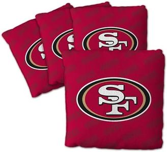 YouTheFan Officially-Licensed NFL San Francisco 49ers Set of 4 Cornhole Bags - All Weather Regulation 6” x 6” Size - 16oz Weight - Designed in USA