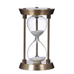 Bellaware 60 Minute Metal Hourglass Sand Timer, Decorative Large Size Sand Clock (Bronze)