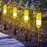 B-right Path Lights Outdoor, 6 Pcs LED Pathway Lights Acrylic Bubble 12V Low Voltage Landscape Lighting Plug in Extendable Waterproof Garden Lights 360 Lumens for Patio, Yard, Lawn, 2700K