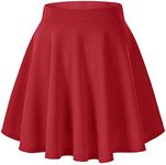 RICHIROBINS Girls Kids Skater Skirts with Attached Inner Shorts (9 Year - 10 Year Size) Red