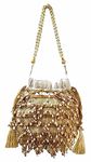 DUCHESS Black Beaded Tassel Fringes Potli Bag for Wedding (White)