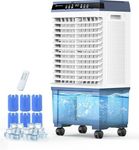 Air Choice Evaporative Air Cooler, 1800CFM Swamp Cooler with 6 Ice Packs, 12H Timer, 110° Swing, Upgraded Remote Control & 5.3 Gal Water Tank, 3 Speeds, Windowless Air Conditioner for Outdoor Indoor