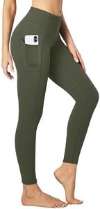 Heathyoga Women's Yoga Pants Leggings with Pockets for Women High Waist Yoga Pants with Pockets Workout Leggings Tights Olive Green