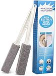 2 Pack Pumice Stone Brush Toilet Bowl Cleaner with Extra Long Handle, 100% Natural Pumice Toilet Brush for Household Cleaning, Hard Water Cleaner Remover for Toilet, Poo (Long Handle 2 Pack)