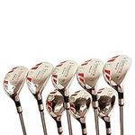 Senior Women's Golf Clubs All Ladies iDrive Hybrid Set Includes: #3, 4, 5, 6, 7, 8, 9, PW. Lady L Flex Right Handed Utility Clubs with Premium Ladies Arthritic Grip. 60+ Years Old