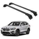 ERKUL Roof Rack Cross Bars for BMW X1 F48 2016-2022 | Aluminum Crossbars with Anti Theft Lock for Rooftop | Compatible with Flush Rails - Black