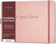 Skyline Funeral Guest Book for Memorial & Funeral Services – in Loving Memory Guest Sign in Book for Funerals – 738 Guest Entries with Name & Address, 129 Pages, Hardcover, 10x7″ (Rose Gold)