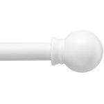 White Curtain Rods for Windows 48 to 84 Inch, 5/8 Inch Extra Long Curtain Rod with Brackets(size：28-95 Inch)