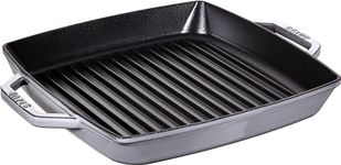 STAUB 1004886 Cast Iron Double Handle Grill Pan 28 x 28 cm Graphite Grey