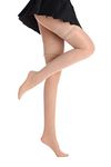 Stockings for Women's Lace Sexy Silkies Stockings Thigh-High Shiny Glossy Stockings (One Size, Skin),FX-1230