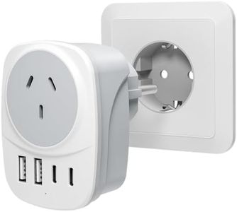 Sehstar AU to EU Travel Adapter, Autralia to European Travel Plug, Europe Ground Outlet ，for AUS to Bali Germany Spain France Greece Netherlands Turkey, Type E/F