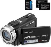 ORDRO Camcorder Night Vision Video Camera YouTube Vlogging Camera Recorder Full HD 1080P 15FPS 30MP 3.0 Inch 270 Degree Rotation LCD 16X Digital Zoom Camcorder with 2 Batteries and 16GB SD Card