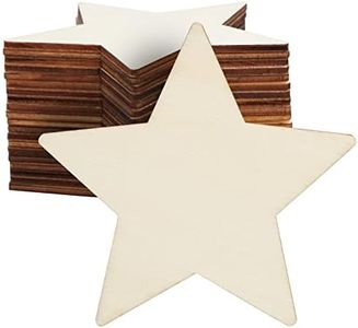 24 Pack Wood Stars for Crafts, Unfinished Wooden Cutouts for DIY Projects (3.8 Inches)