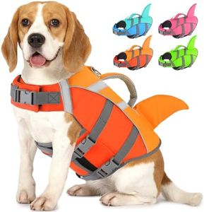 Doglay Dog Life Jacket with Shark Fin, Superior Buoyancy Dog Life Vest with Rescue Handle & Reflective Stripes, Ripstop Pet Preserver Swim Vest for Small Medium Large Dogs
