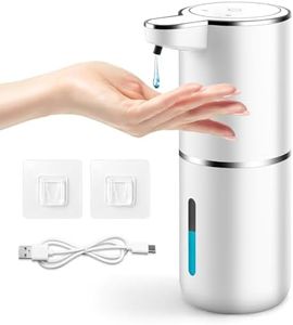 Feelhap Dispensador Jabon Automático,380ml Dispensador de Jabón Automático Suspensión Automatico Dispensador Jabon Baño,IPX5 Resistente al Agua Sin Tocar Dispensador Pared Recargable (Líquido)