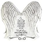 Dicksons Angel's Wings Bereavement White 7.5 x 7.5 Resin Outdoor Decorative Stepping Stone