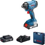 Bosch GDR 180-LI Professional Cordless Impact Driver, M14,160 Nm, 2800 rpm, 1/4'', 1 kg + 2 X GBA 18V 2.0Ah Battery, Quick Charger, Carrying Case