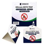Coremaster Clothes Moth Traps - Premium Pheromone Adhesive Traps - Child & Pet Safe Moth Killer for Closets, Wardrobes & Carpet - Professional Grade Protection (4)