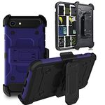 DuraSafe Cases for iPhone 6 iPhone 6s 4.7" [ 2014/2015 ] A1549 A1586 A1589 A1633 A1688 A1700 Heavy Duty Military Print Belt Clip Rugged Cover - Navy Blue(with Holster)