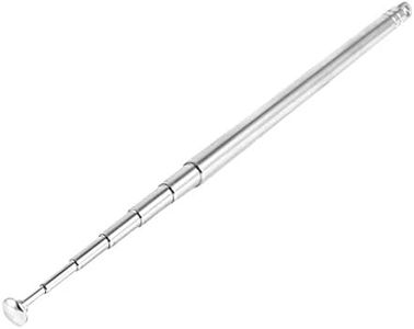 uxcell FM Radio Telescopic Antenna, Replacement Universal 65cm 6 Sections Telescopic Antenna Aerial for Radio, TV, Portable AM Radios, Home Stereo Receivers, Stainless Steel 1 Pcs